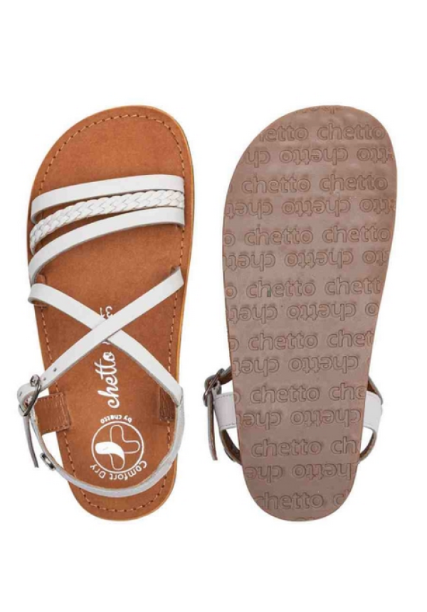 CHETTO SANDALIA TIRAS BLANCO