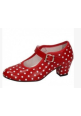 ZAPATOS FLAMENCA ROJO LUNARES BLANCOS