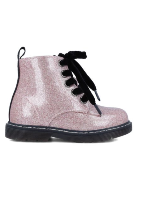 GARVALIN BOTA GLITTER ROSA CORDON TERCIOPELO 