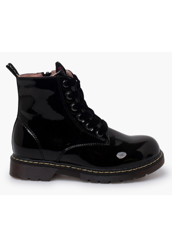 GARVALIN BOTA CHAROL NEGRO CORDONES TERCIOPELO 