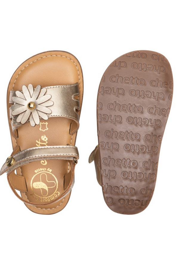 CHETTO SANDALIA FLOR ORO